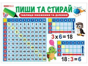 Тренажер. Пиши та стирай. Таблиця множення y07663 фото