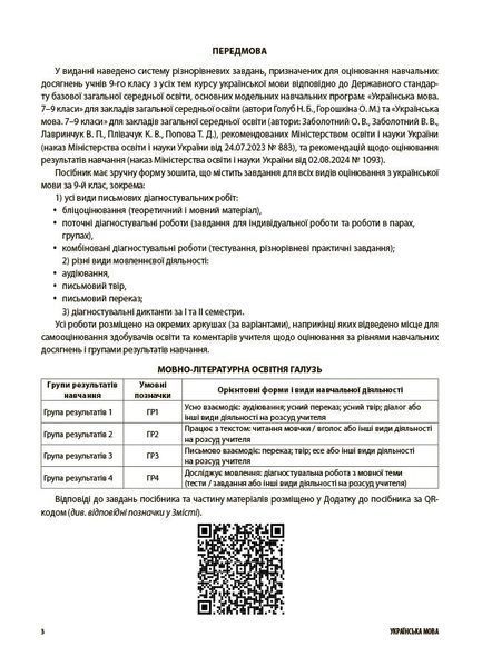 Українська мова. 9 клас. Оцінювання. Усі діагностувальні роботи (Коновалова М.В., Фефілова Г.Є.) y10268 фото