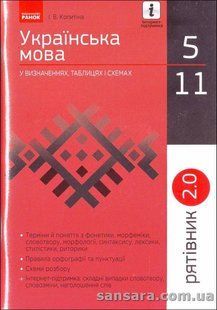 Рятівник. Українська мова у визначеннях, таблицях і схемах. 5-11 класи y04617 фото