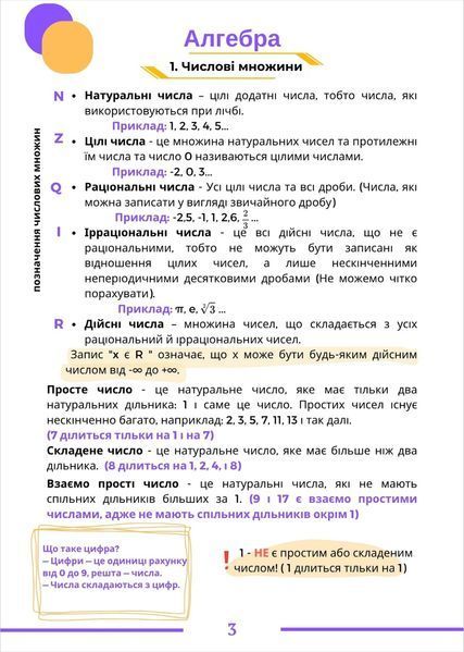 Конспект з математики для підготовки до НМТ/ЗНО/ДПА y10279 фото