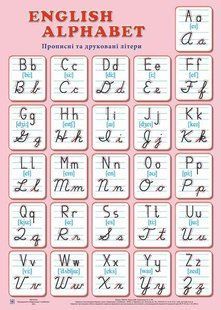 Плакат English Alphabet. Прописні та друковані літери y03519 фото