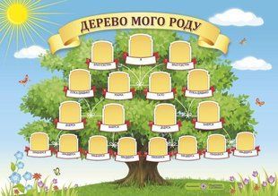 Дерево мого роду. Плакат горизонтальний + таблиця-порадник y03217 фото